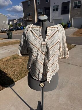 Maeve Cream Peasant Top